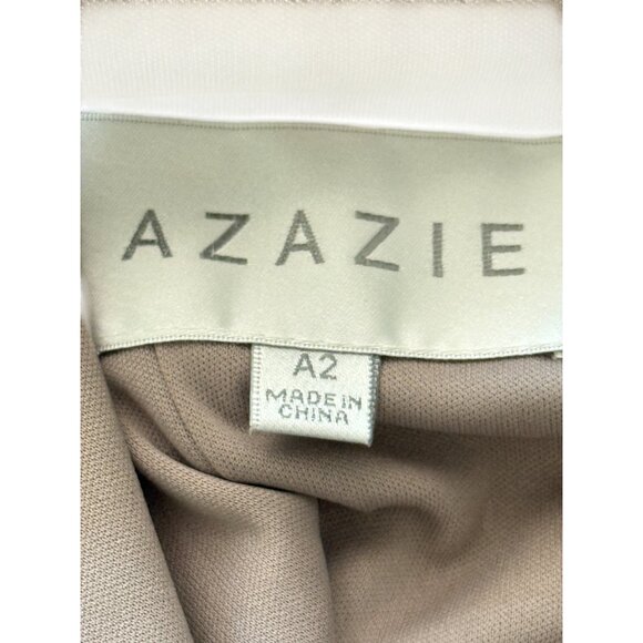 Azazie Leandra Mermaid Pleated Mesh Dress Bridesmaid Gown Hazelnut Pink Sz 2 NEW - Picture 5 of 10